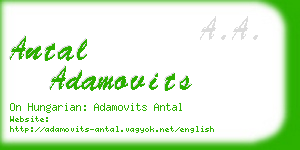 antal adamovits business card
